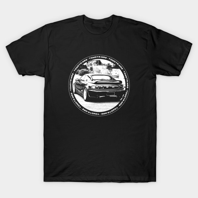 TOYOTA MR2 MK2 Black 'N White 4 (Black Version) T-Shirt by Cero